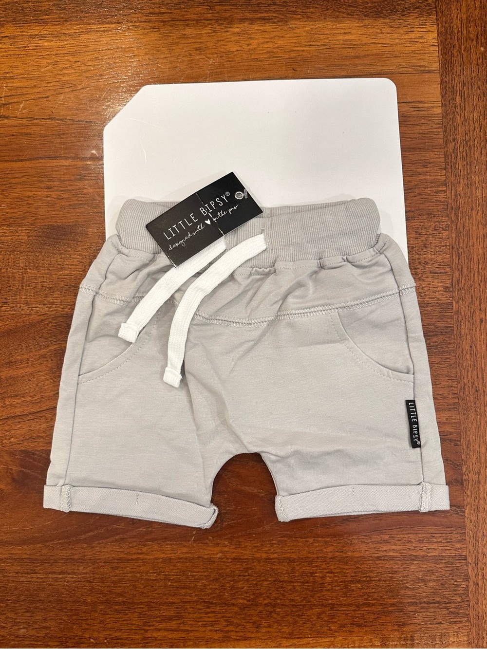 NWT Little Bipsy Harem Shorts, Frost, 6-12 Months